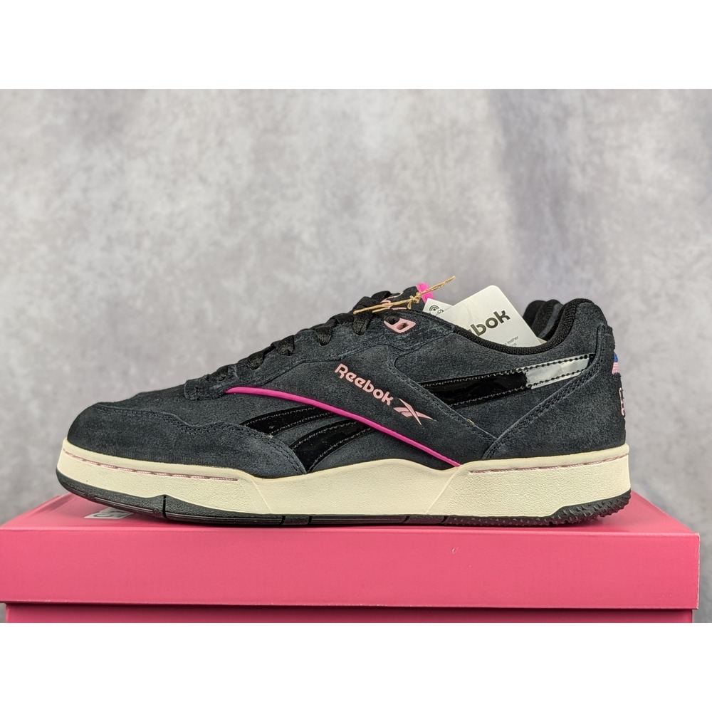 Reebok x Barbie BB 4000 II Black Suede Pink Sneakers Womens 11.5 Mens 10